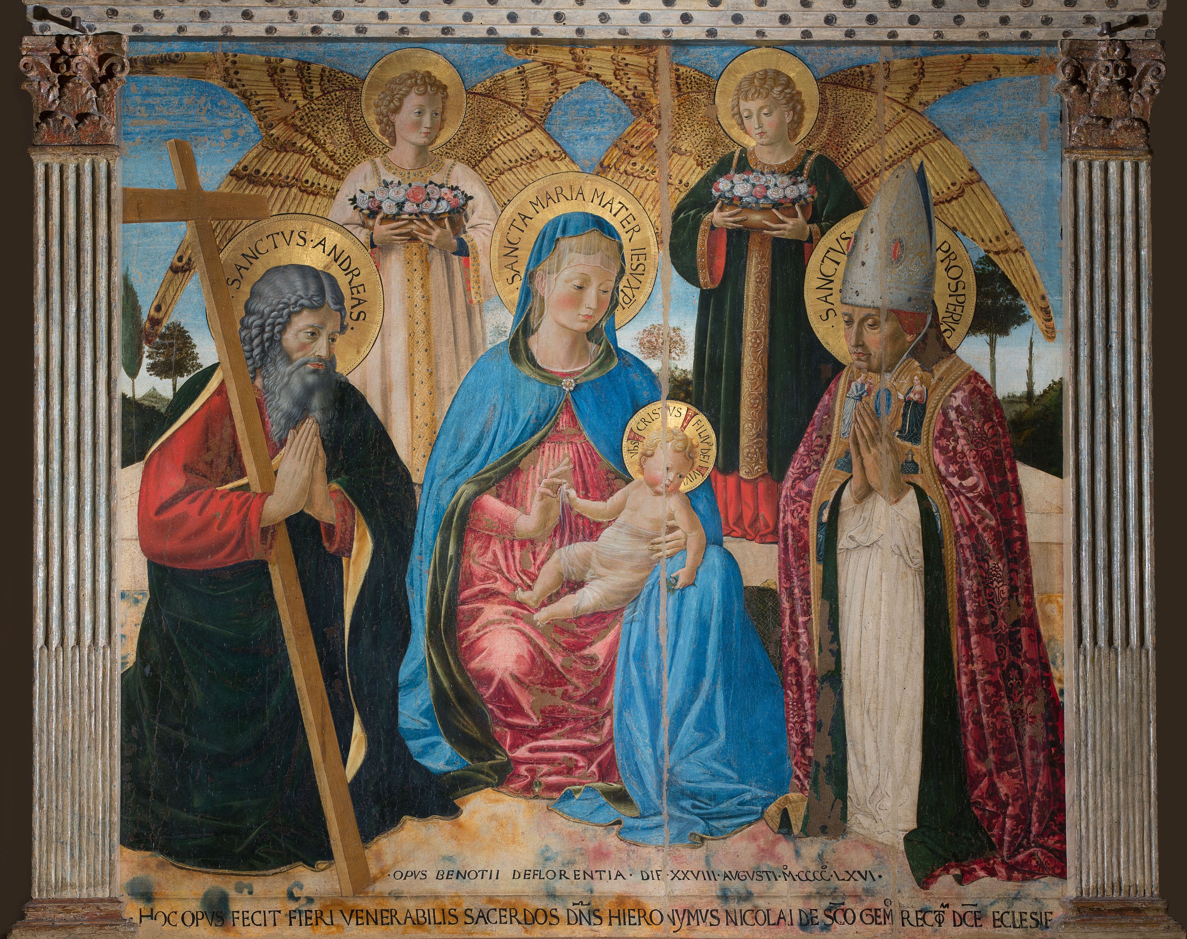 La Vierge à l'Enfant entre saint André et saint Prosper - Benozzo Gozzoli