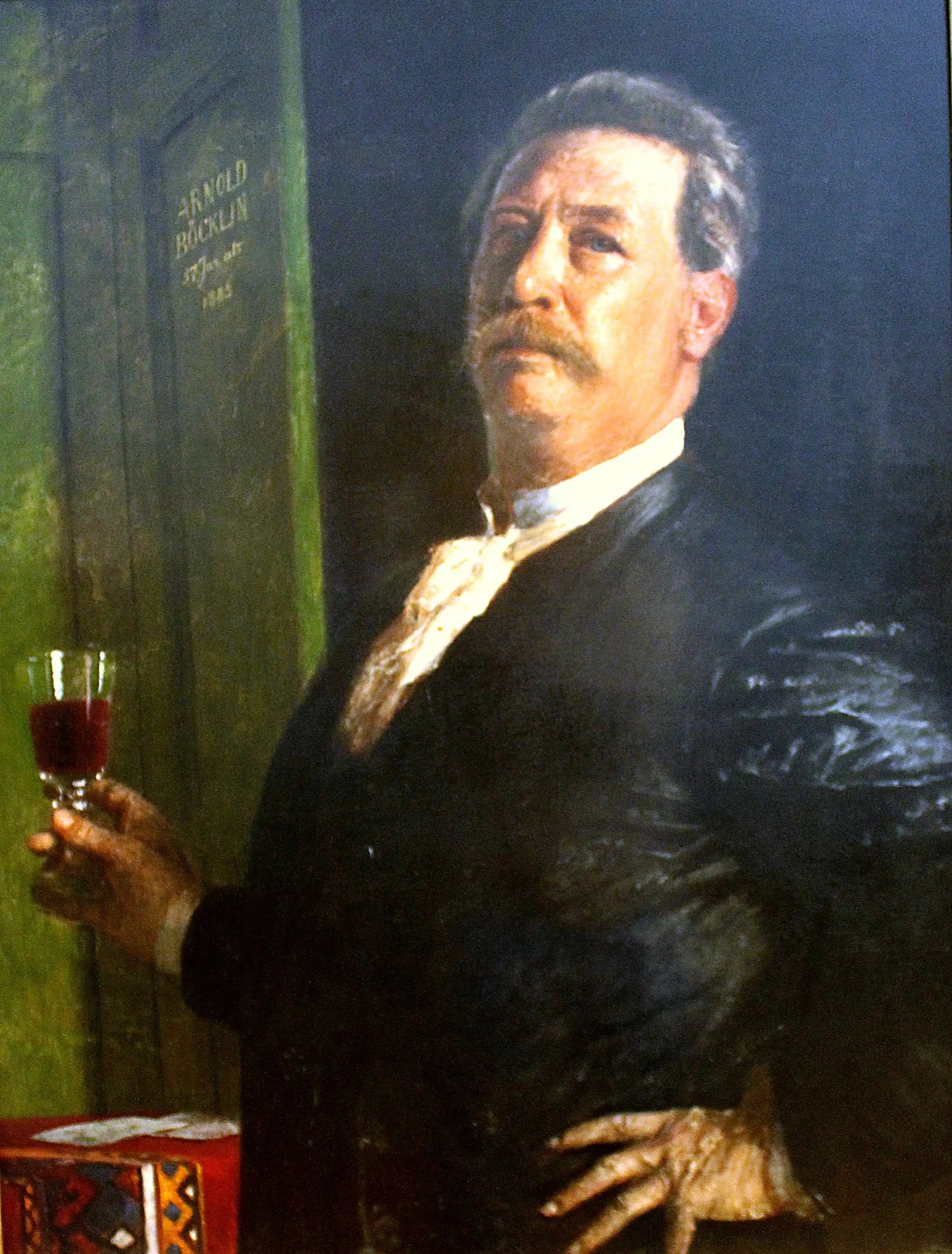 Autoportrait avec un verre de vin - Arnold Böcklin - Alpha Reproduction