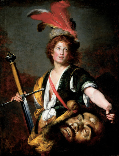 David tenant la tête de Goliath - Bernardo Strozzi