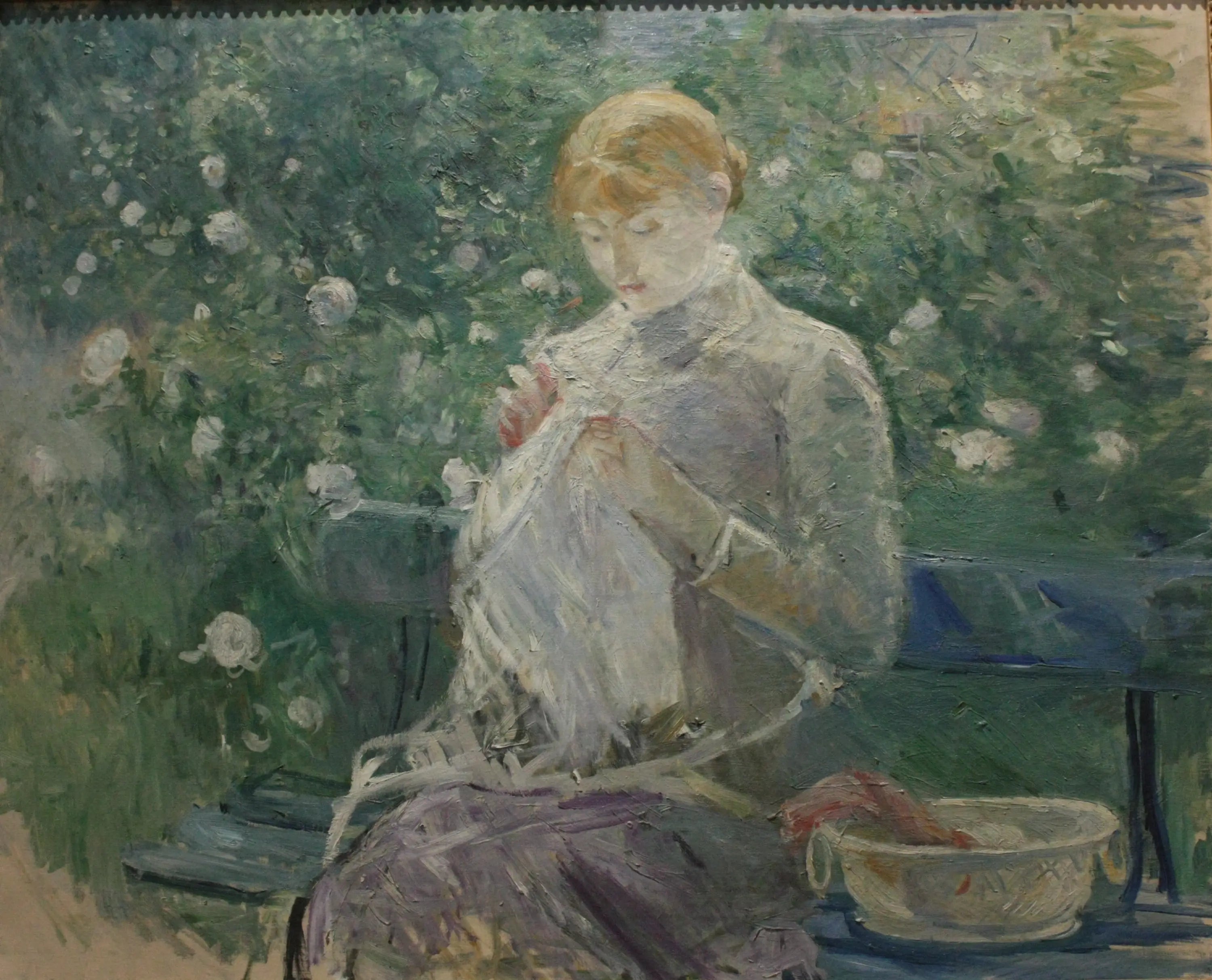 Reproduction du tableau « Pasie cousin dans le jardin de Bougival - Berthe Morisot » par Alpha Reproduction en peinture à l’huile
