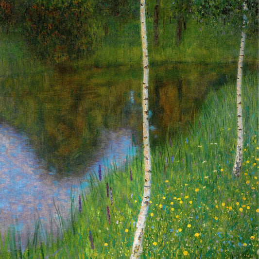 🌳 Břeh jezera s břízami – Gustav Klimt (kolem roku 1901)