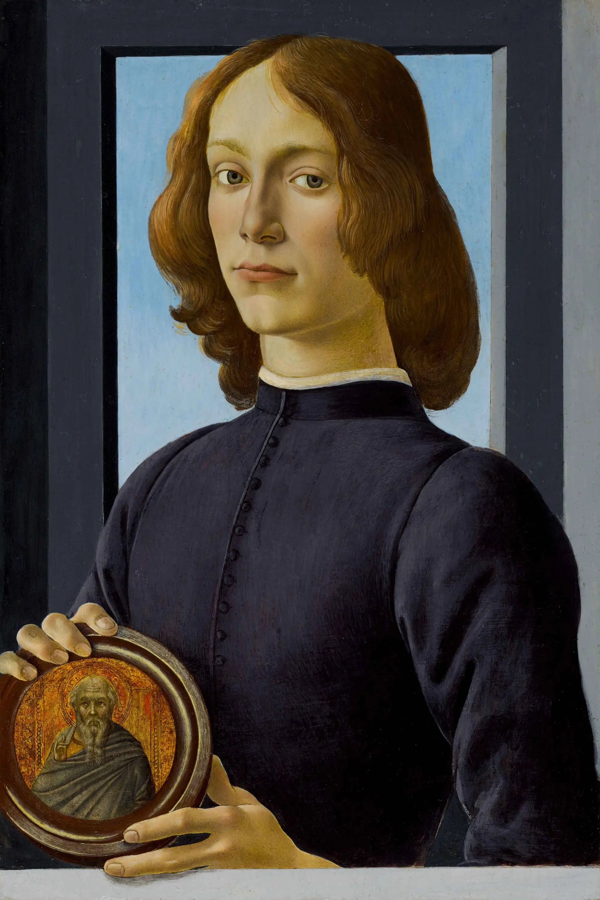 Portrait d’un jeune homme tenant un médaillon - Sandro Botticelli - Alpha Reproduction