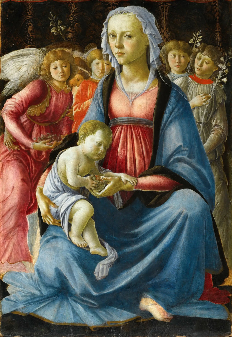 Panna Marie s Dítětem obklopená pěti anděly - Sandro Botticelli