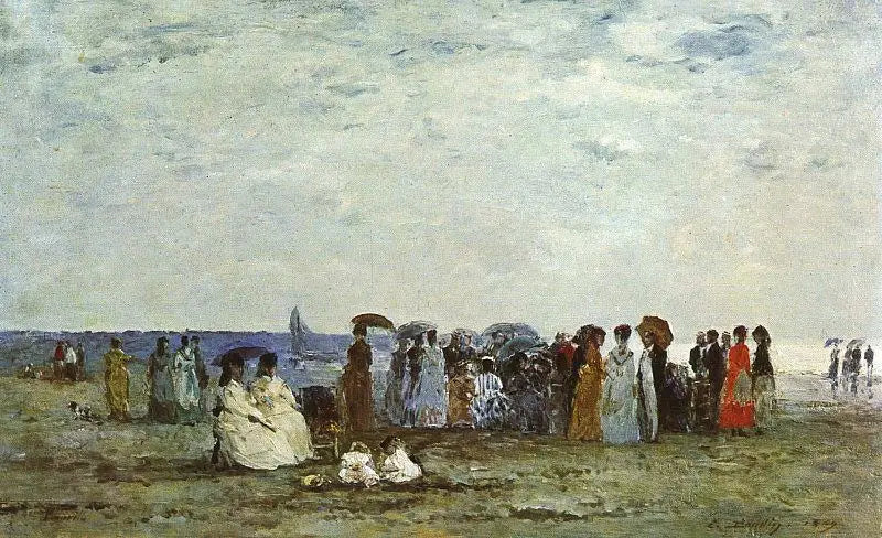 Koupající se na pláži v Trouville - Eugène Boudin