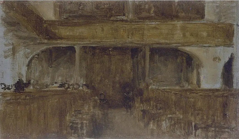 Hnědá a zlatá: Malá třída faráře v Sainte-Catherine, Honfleur - James Abbott McNeill Whistler