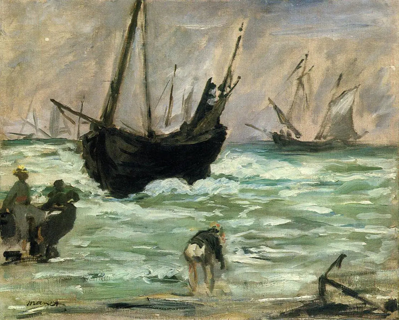 Přistávající lodě - Édouard Manet