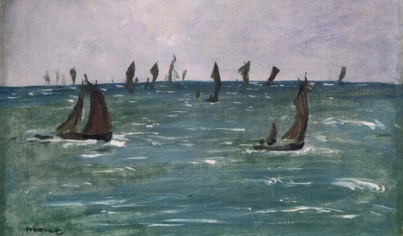 Lodě na moři, Biskajský záliv - Édouard Manet
