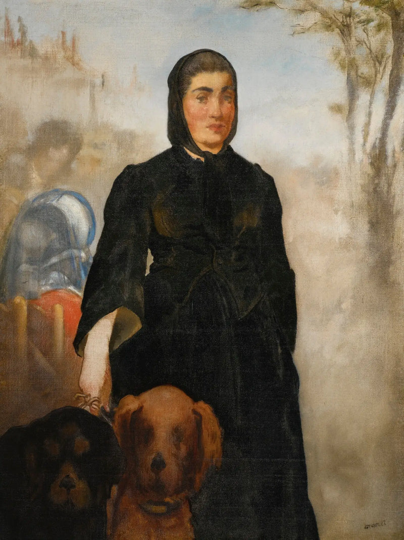 Žena se psy - Édouard Manet