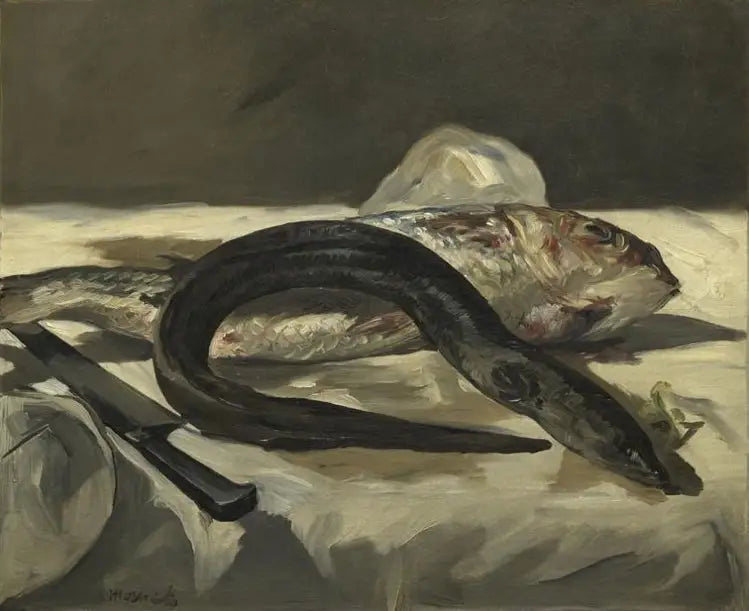 Úhoř a červená ryba - Édouard Manet