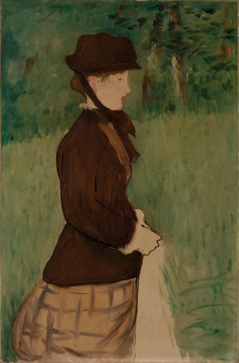 Mladá žena v zahradě - Édouard Manet