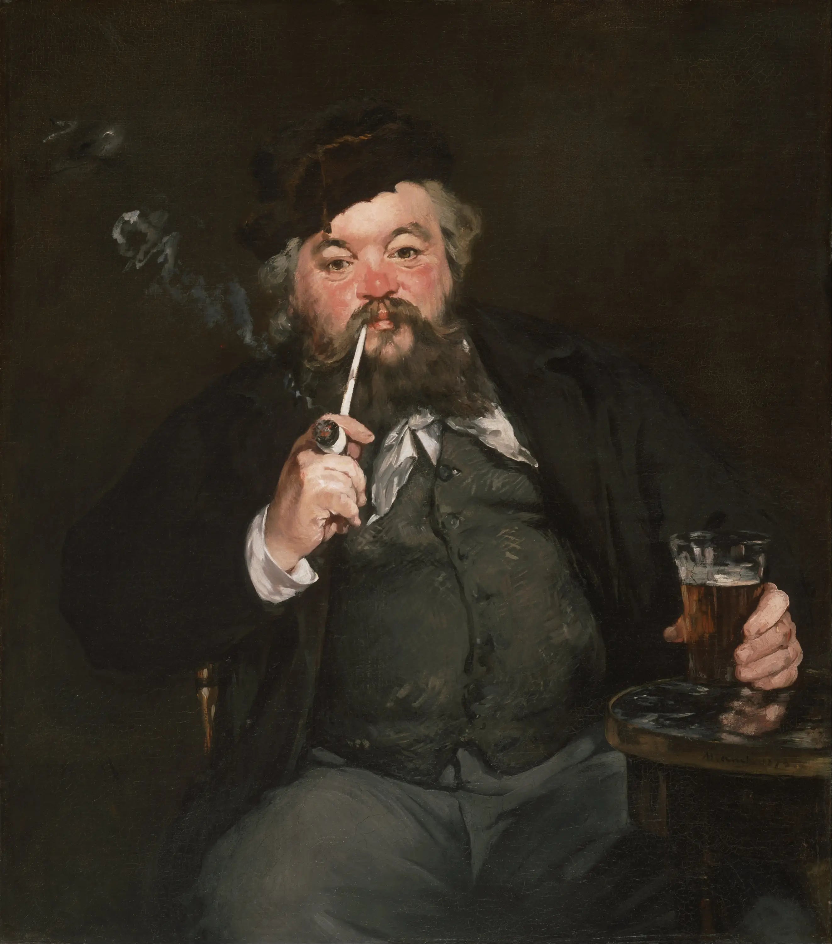 Reproduction du tableau « Le Bon Bock - Édouard Manet » par Alpha Reproduction en peinture à l’huile