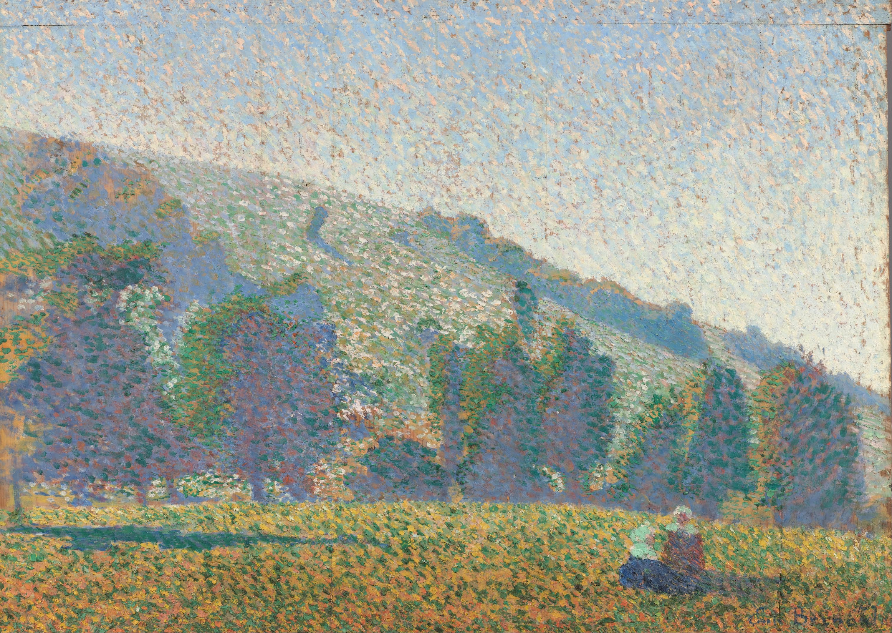 Deux Bretonnes dans une prairie - Émile Bernard - Alpha Reproduction