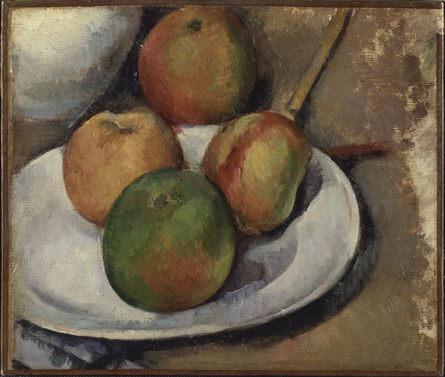 Reproduction du tableau « Quatre pommes et un couteau - Paul Cézanne » par Alpha Reproduction en peinture à l’huile
