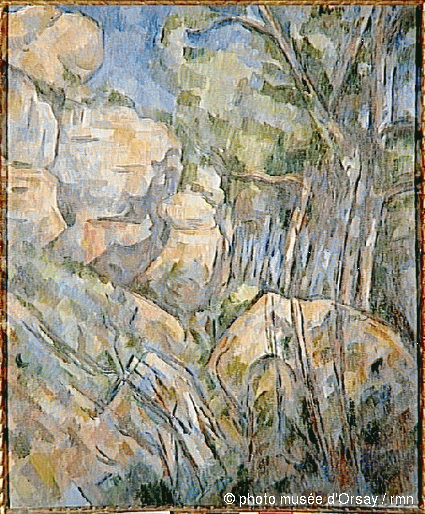 Reproduction du tableau « Rochers près des grottes au-dessus du Château-Noir - Paul Cézanne » par Alpha Reproduction en peinture à l’huile