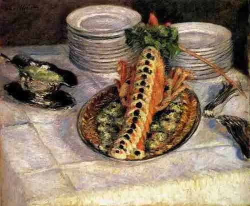 Zátiší s rakem - Gustave Caillebotte