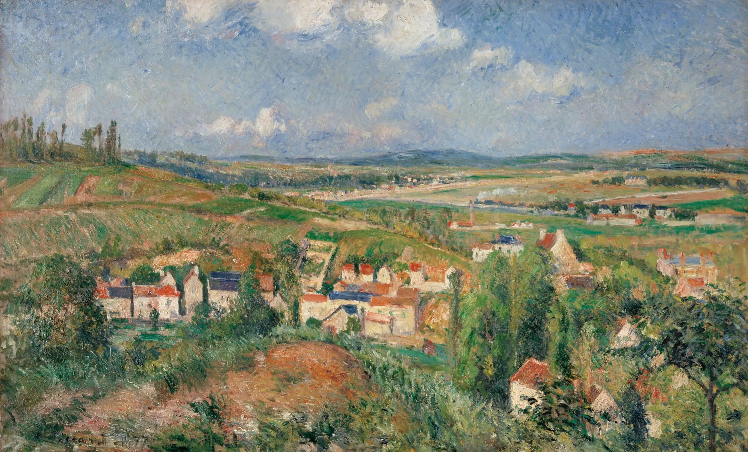 Reproduction du tableau « L'ermitage en été, Pontoise - Camille Pissarro » par Alpha Reproduction en peinture à l’huile