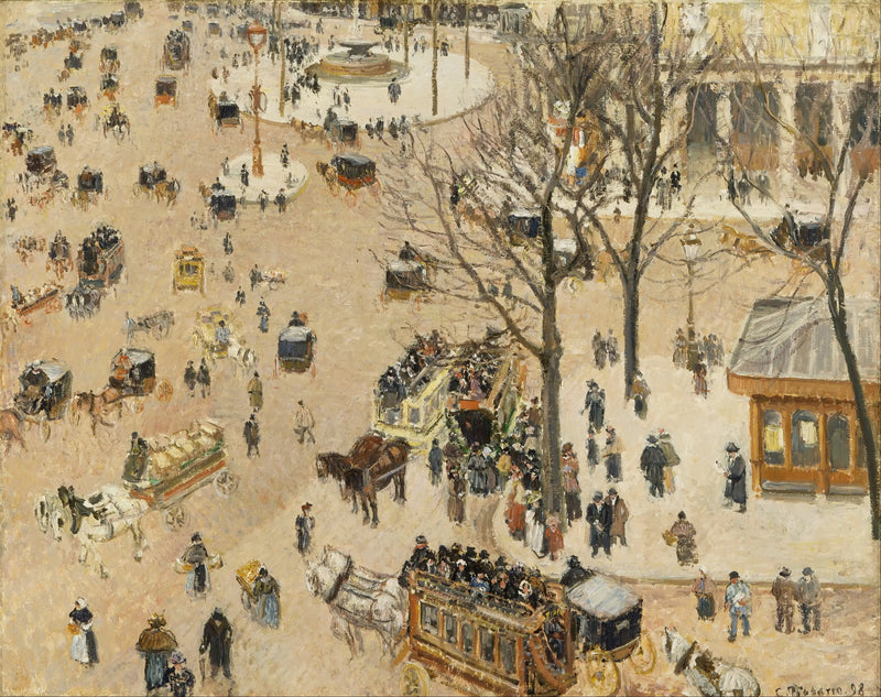Divadlo na náměstí - Camille Pissarro
