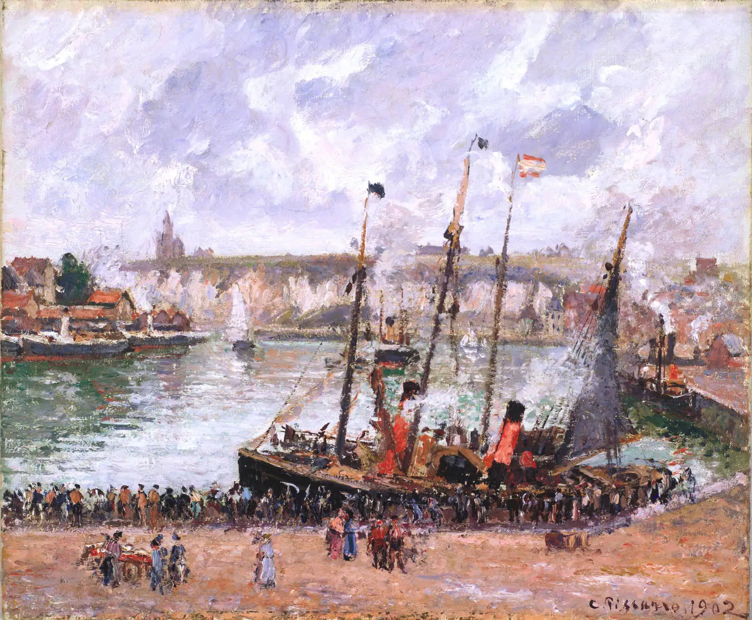 Reproduction du tableau « Le Port de Dieppe - Camille Pissarro » par Alpha Reproduction en peinture à l’huile