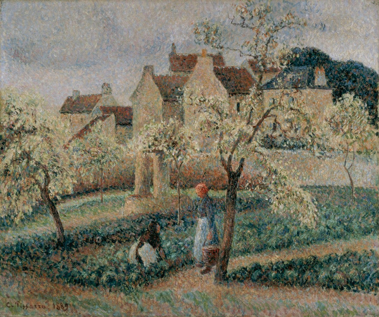 Reproduction du tableau « Pruniers en fleurs, Pontoise - Camille Pissarro » par Alpha Reproduction en peinture à l’huile