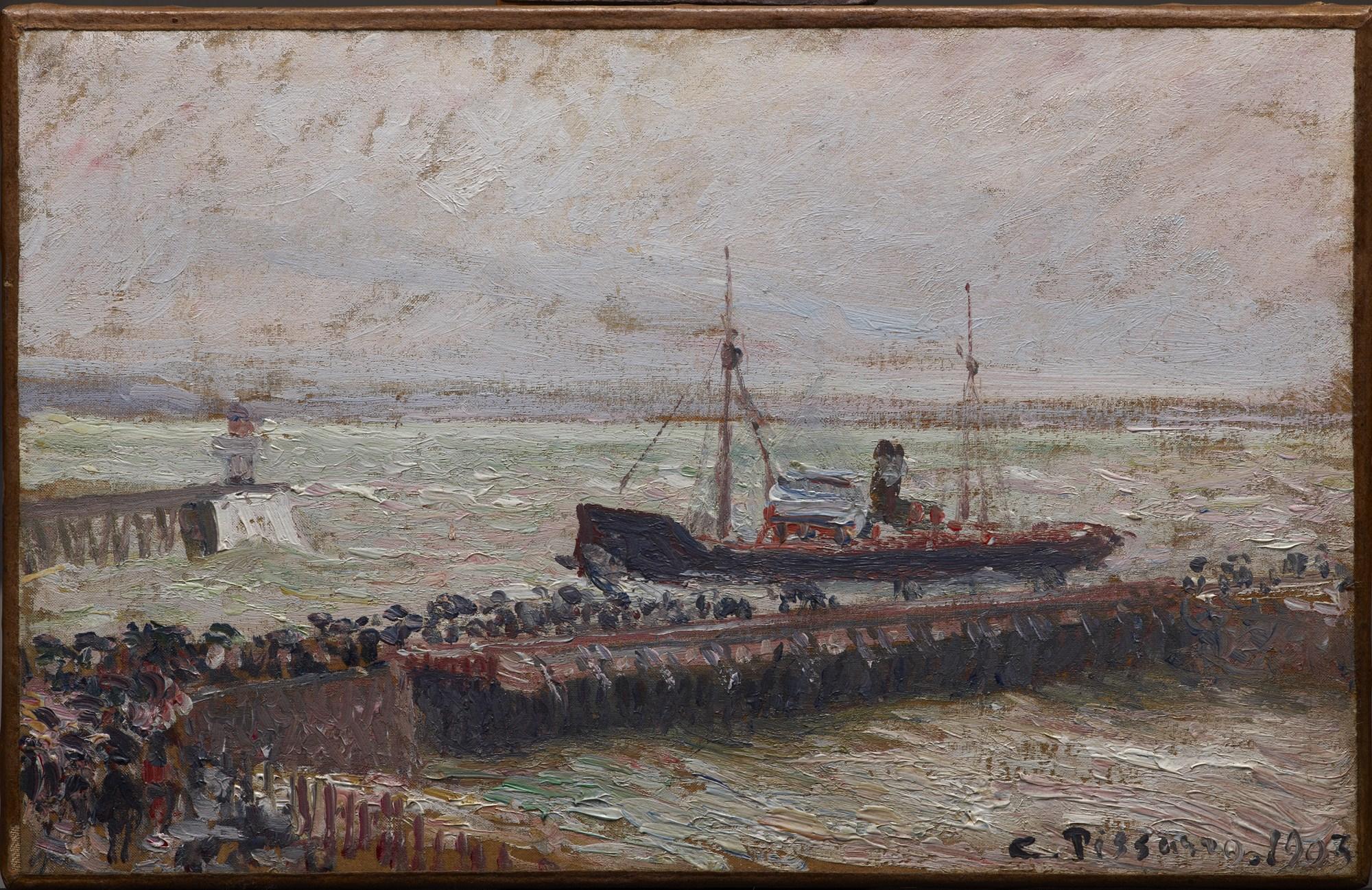 Reproduction du tableau « Entrée du port du Havre, ciel couvert - Camille Pissarro » par Alpha Reproduction en peinture à l’huile