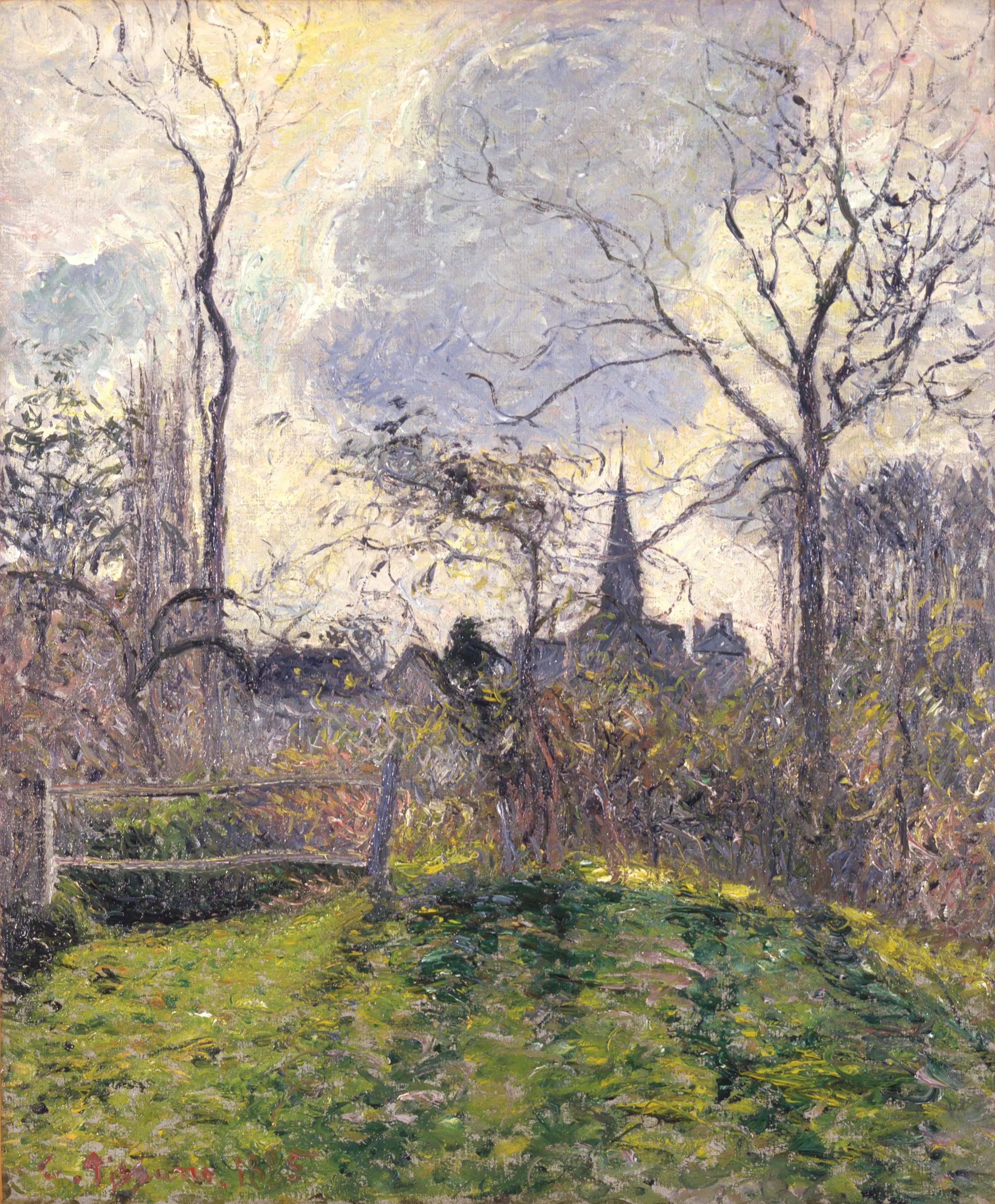 Reproduction du tableau « Le clocher de Bazincourt - Camille Pissarro » par Alpha Reproduction en peinture à l’huile