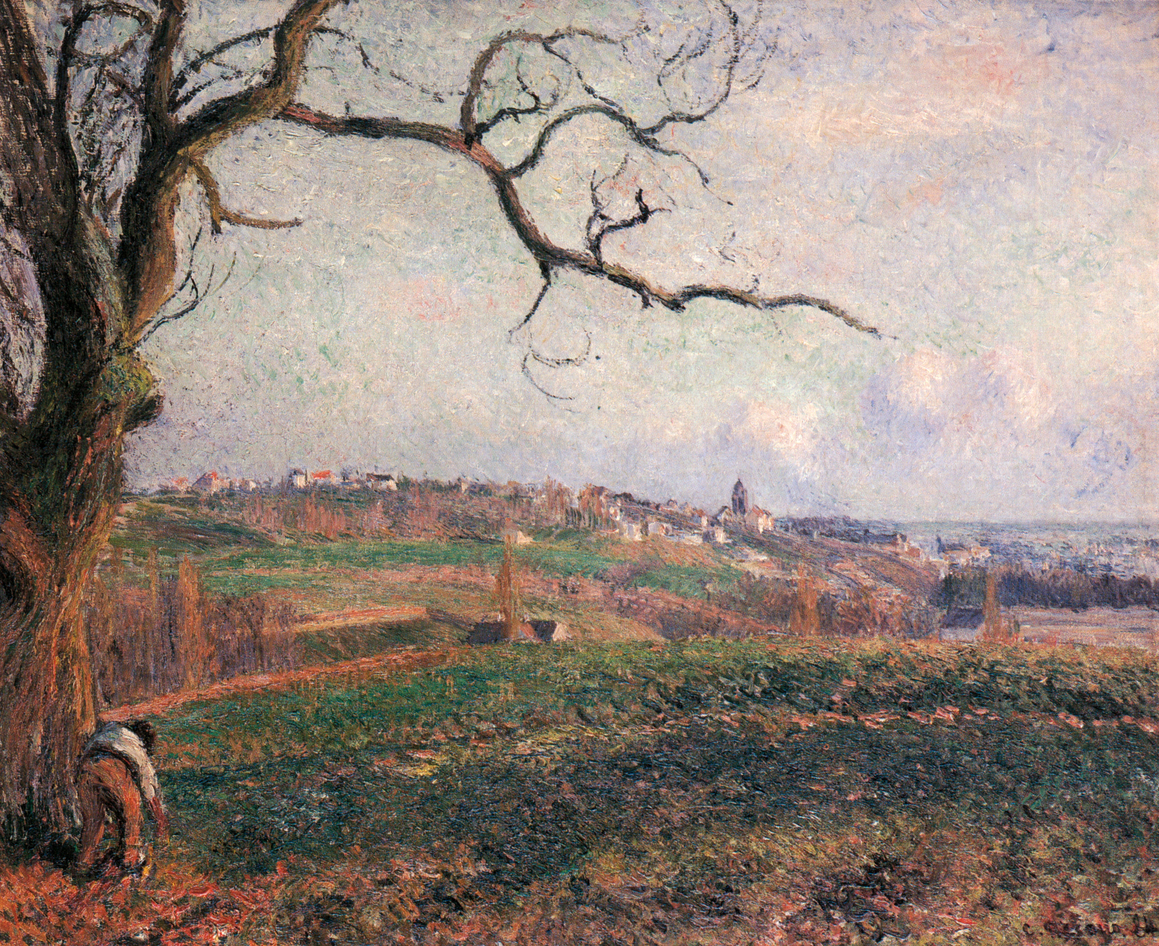 Reproduction du tableau « Vue sur la ville de Pontoise - Camille Pissarro » par Alpha Reproduction en peinture à l’huile
