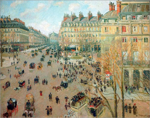 Reproduction du tableau « Place du Théâtre-Français et Avenue de l'Opéra, effet hivernal du soleil - Camille Pissarro » par Alpha Reproduction en peinture à l’huile