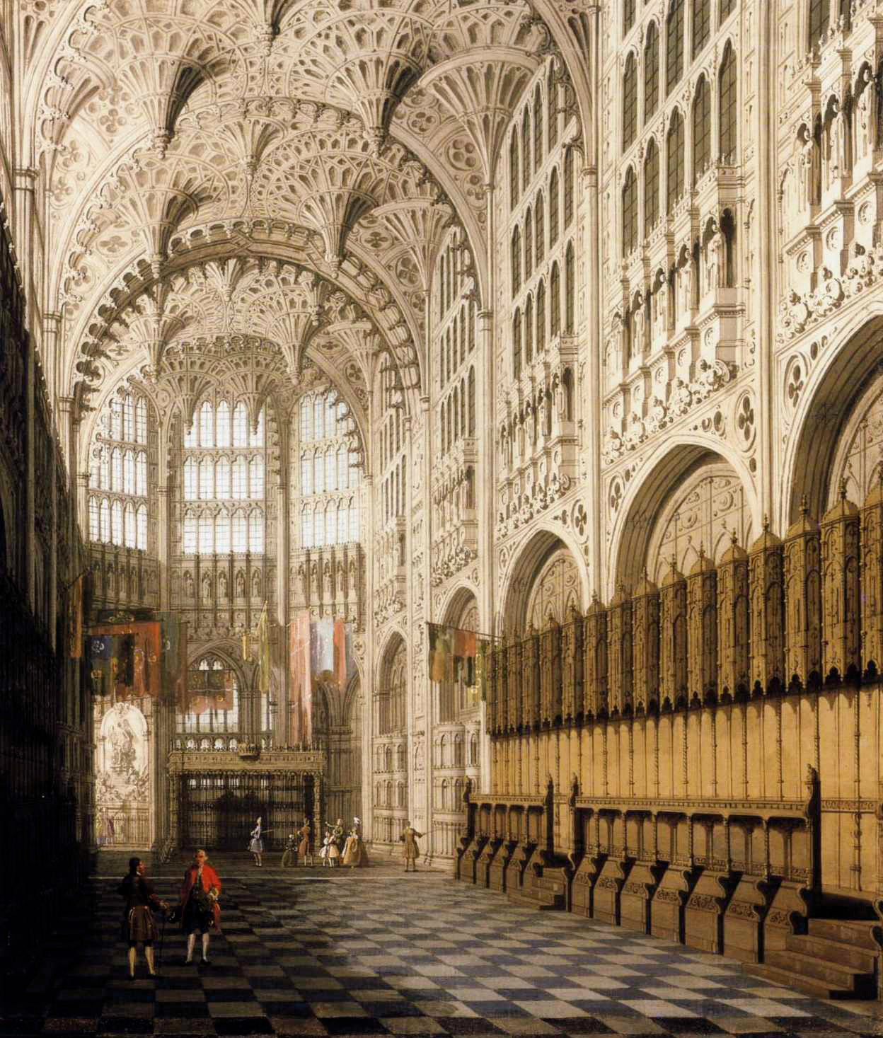 L'Intérieur de la chapelle d'Henri VII à l'abbaye de Westminster - Canaletto