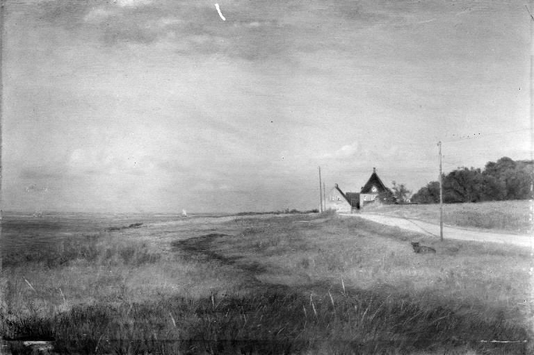 Paysage à Ellekilde en Zélande du Nord. Coucher de soleil. - Carl Heinrich Bloch