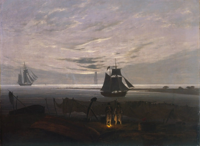 Večer na pláži u Baltského moře - Caspar David Friedrich