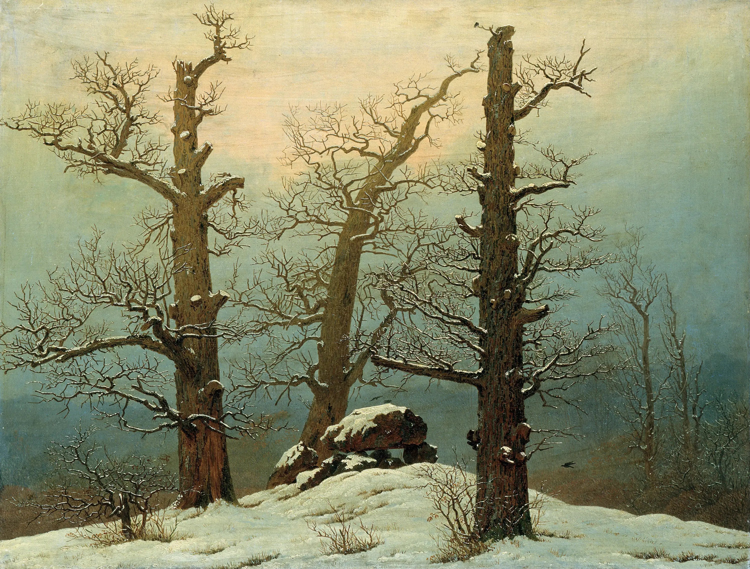 Reproduction du tableau « Dolmen sous la neige - Caspar David Friedrich » par Alpha Reproduction en peinture à l’huile