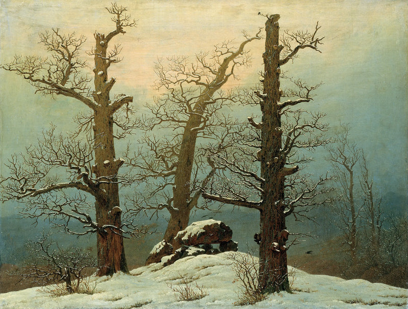 Dolmen pod sněhem - Caspar David Friedrich