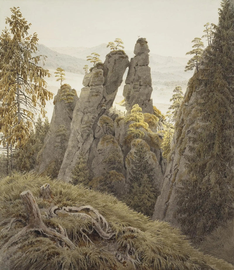 Skála nese v Neurathenu - Caspar David Friedrich
