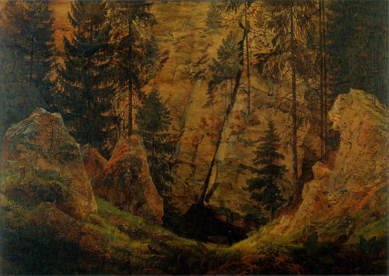 Skalní údolí - Caspar David Friedrich