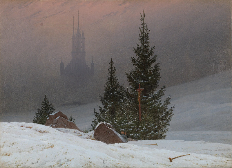 Zimní krajina s kostelem - Caspar David Friedrich