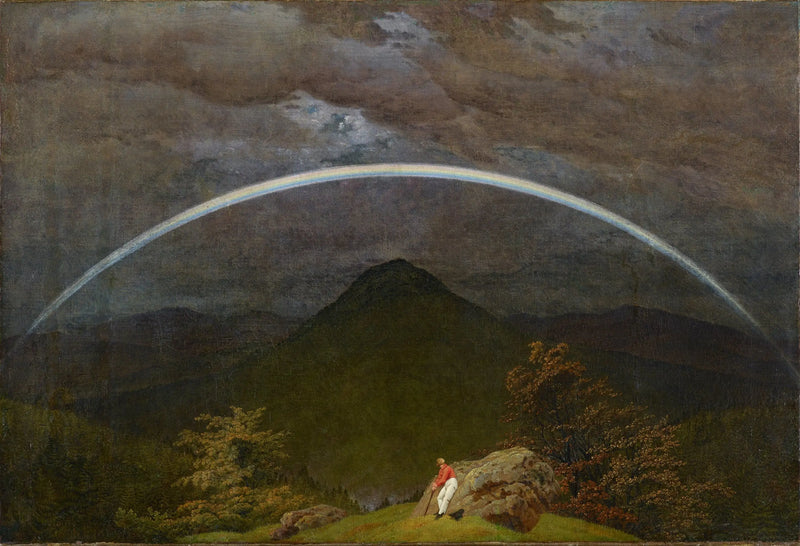 Horská krajina s duhou - Caspar David Friedrich