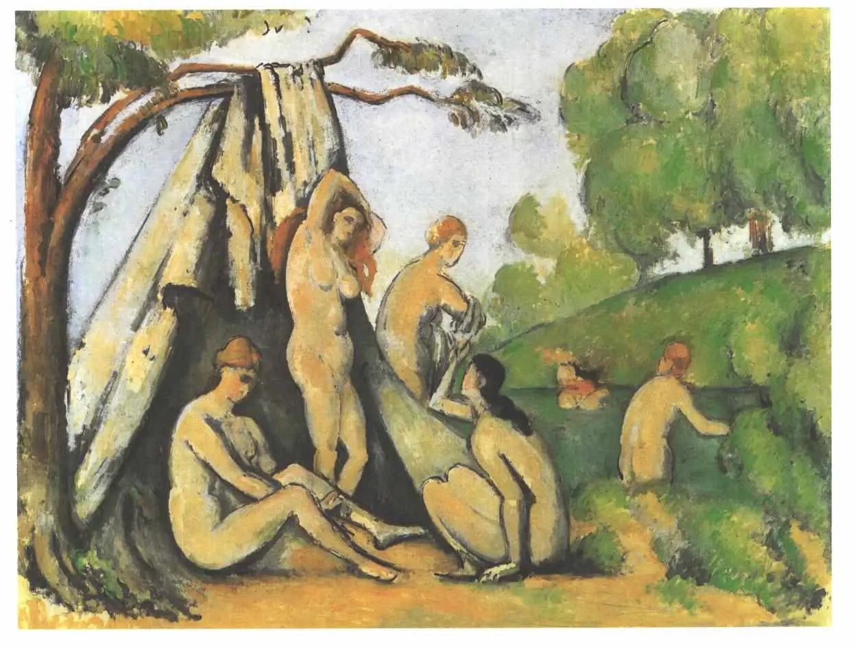 Reproduction du tableau « Baigneuses devant la tente - Paul Cézanne » par Alpha Reproduction en peinture à l’huile