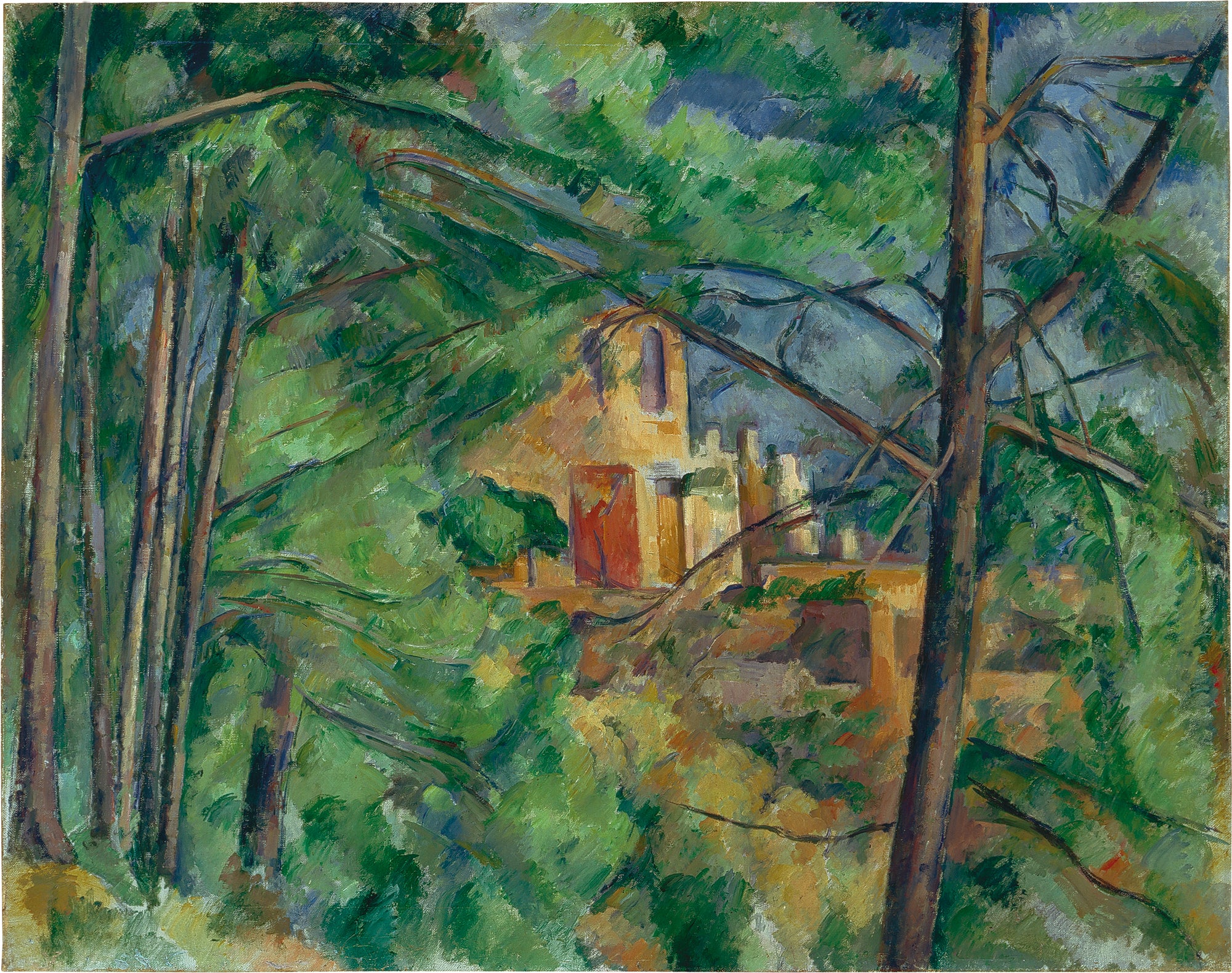 Reproduction du tableau « Château Noir derrière les arbres - Paul Cézanne » par Alpha Reproduction en peinture à l’huile