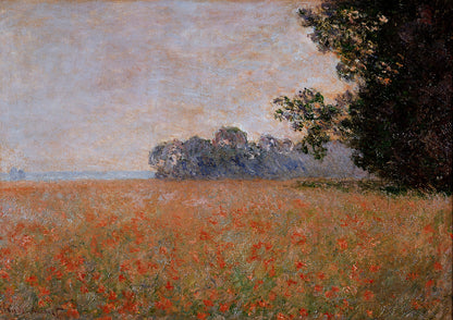 🌾 Pole ovsa s máky – Claude Monet (kolem roku 1890)