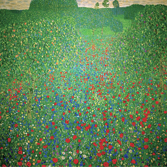 🌸🌿 Pole máků – Gustav Klimt (kolem roku 1907)