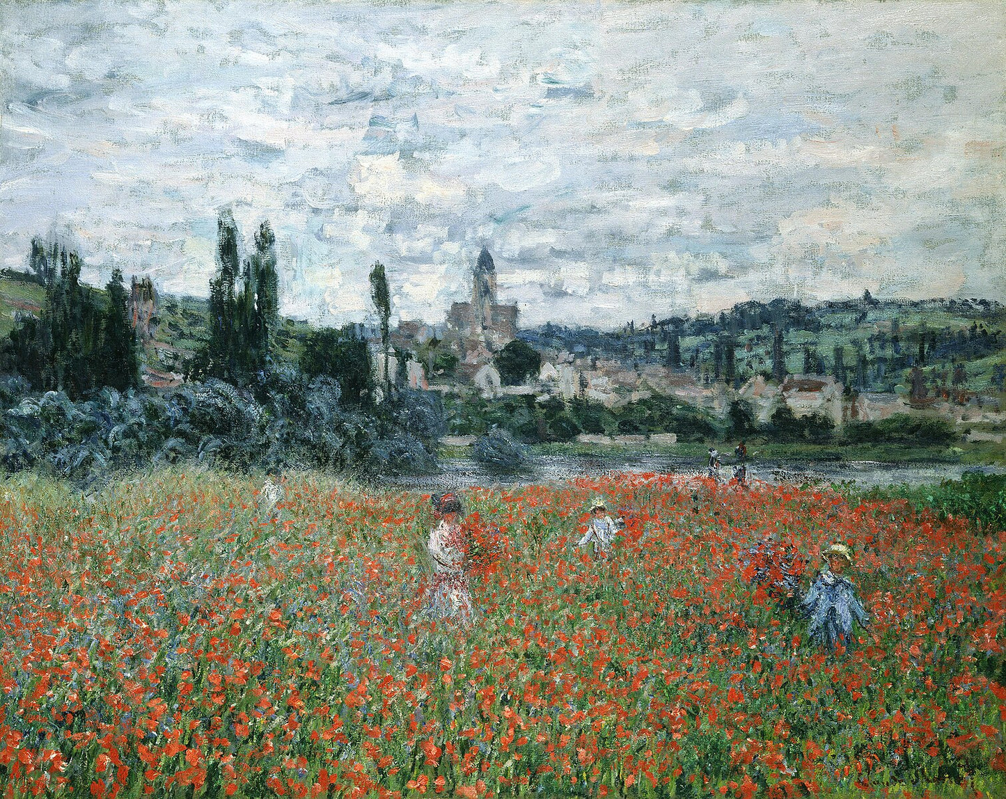 🌺 Pole máků u Vétheuil – Claude Monet (kolem roku 1879)
