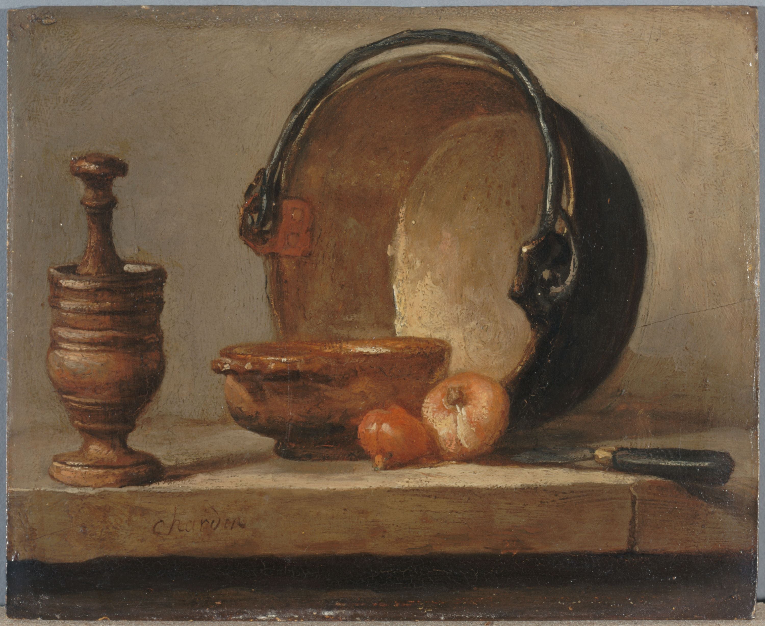 Nature morte au chaudron de cuivre - Jean Siméon Chardin