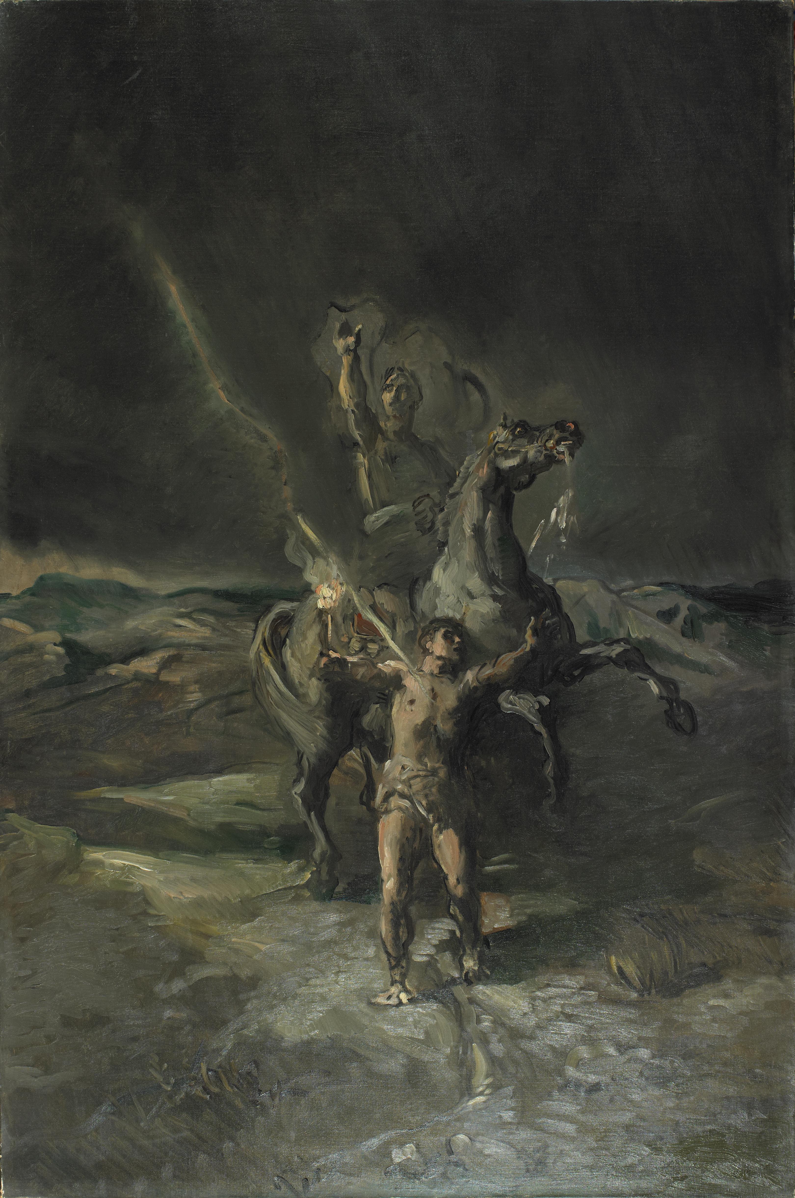 Empereur romain à cheval et son esclave frappé par la foudre - Théodore Chassériau