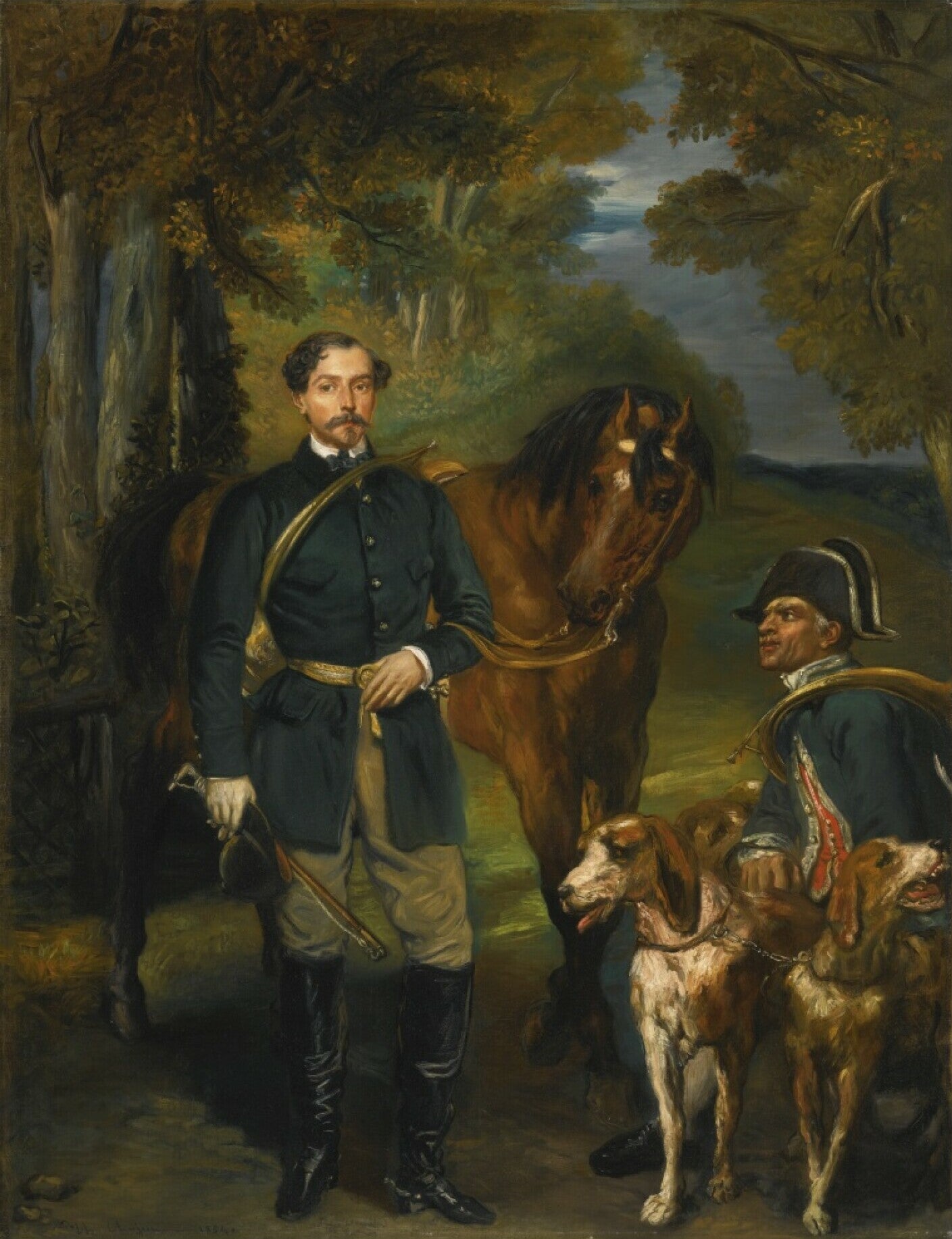 Portrait du comte Oscar de Ranchicourt partant pour la chasse à courre - Théodore Chassériau