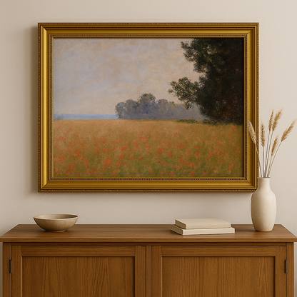 🌾 Pole ovsa s máky – Claude Monet (kolem roku 1890)