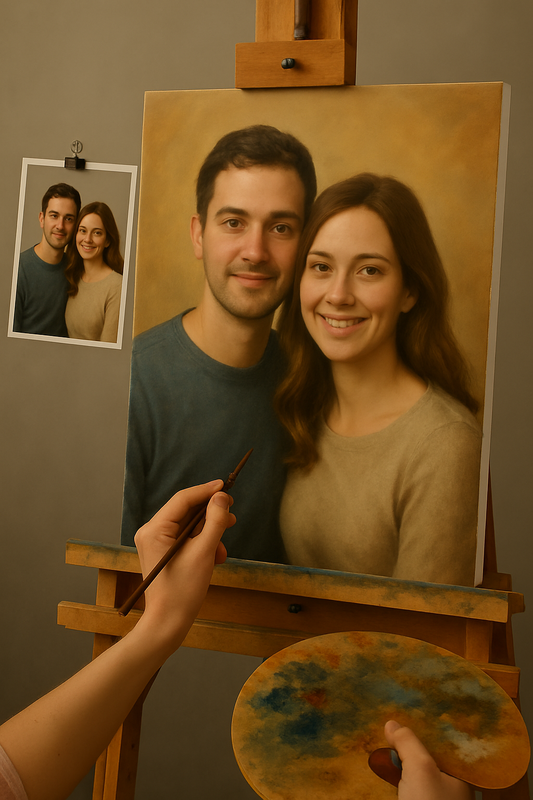 💑 Přizpůsobitelný obraz páru – jedinečná a emotivní olejomalba