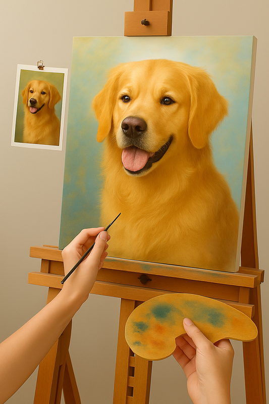 🎨 Přizpůsobitelný portrét psa – Jedinečná olejomalba