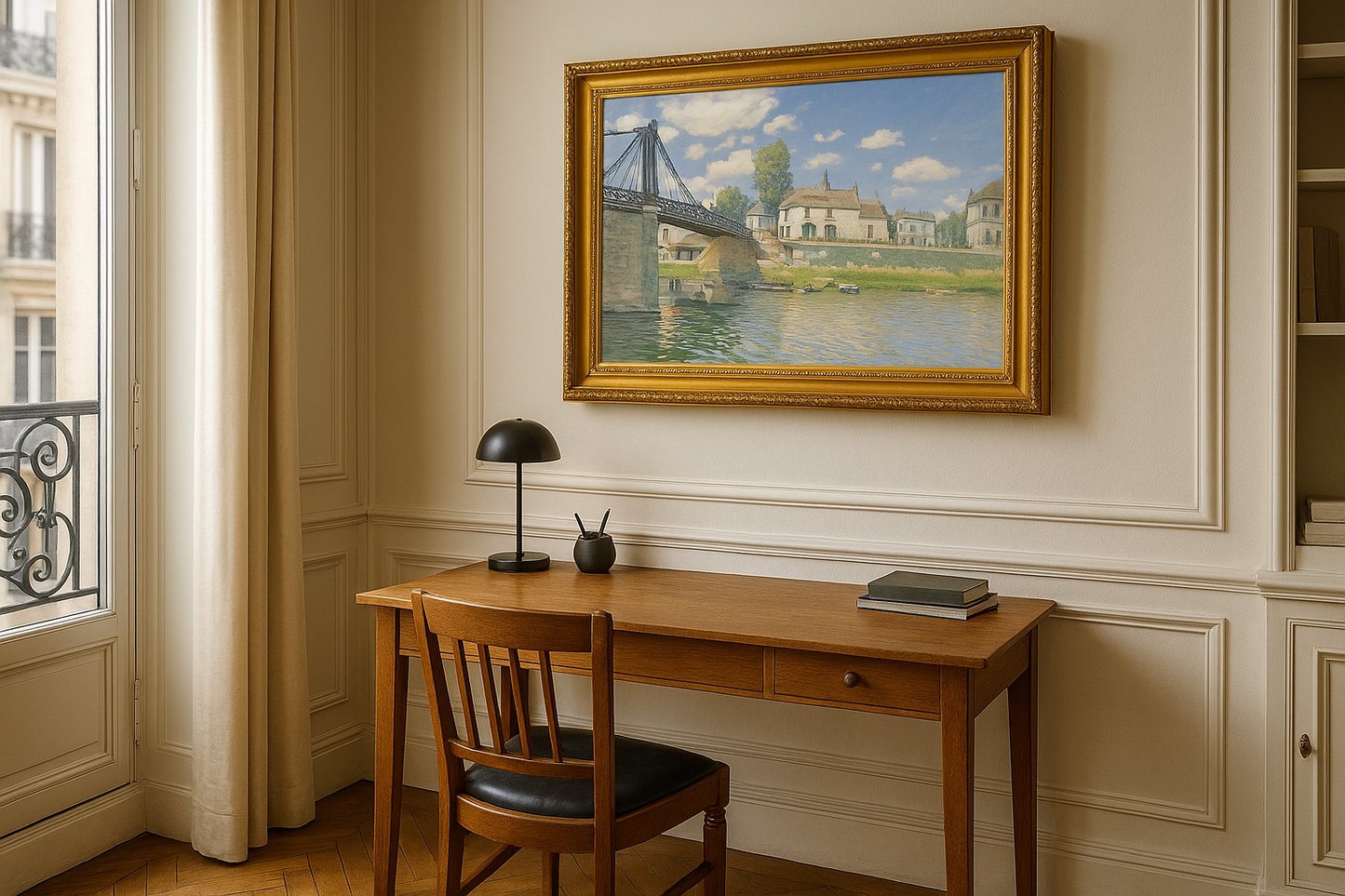 Most ve Villeneuve-la-Garenne - Alfred Sisley