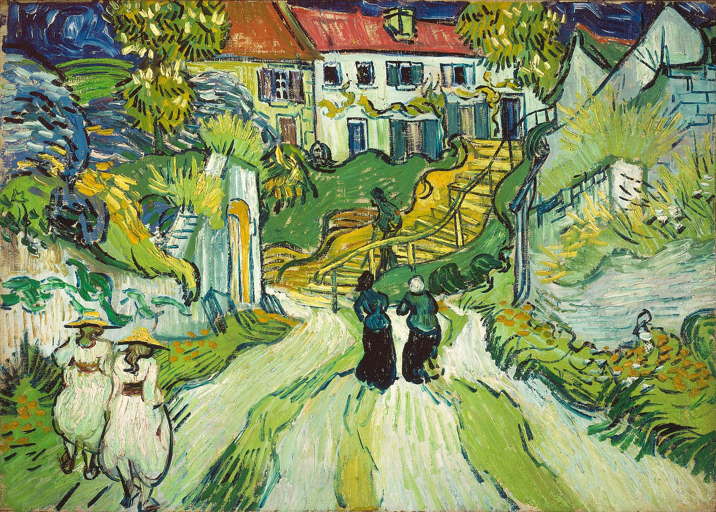 🏞️ Cesta a schodiště v Auvers-sur-Oise – Vincent van Gogh (1890)