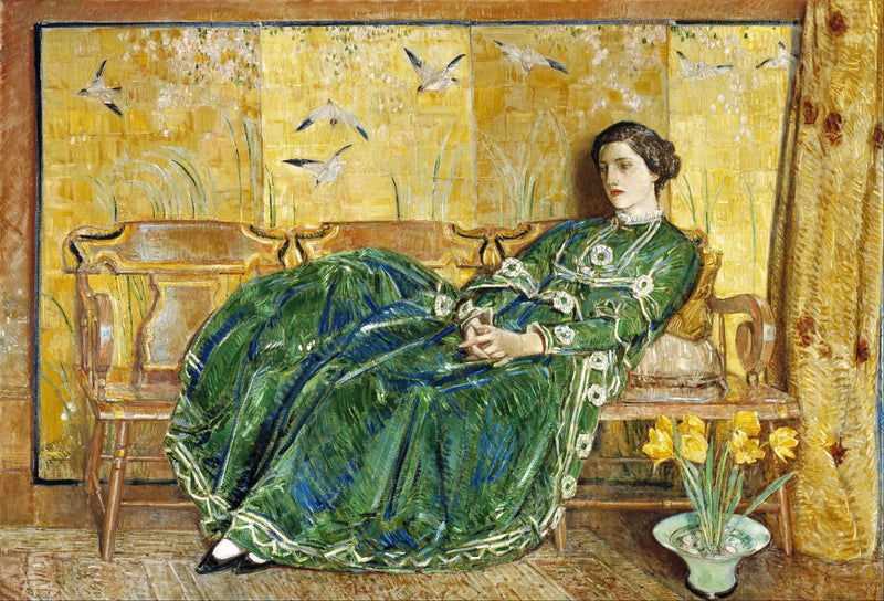 (Zelené šaty) - Childe Hassam